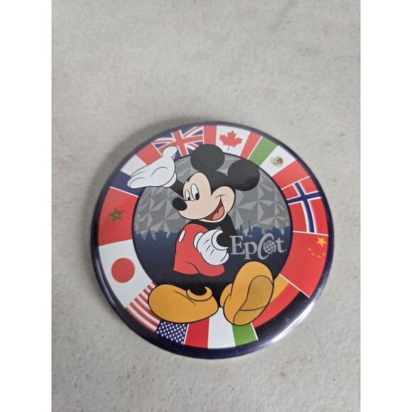 Mickey Mouse Epcot Button Pin World Flags Disney - Picture 3 of 4